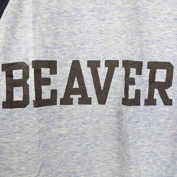 Vtg Adult Medium T-Shirt Single Stitch Velva Sheen Beaver College Blue 70s 80s - Picture 2 of 11